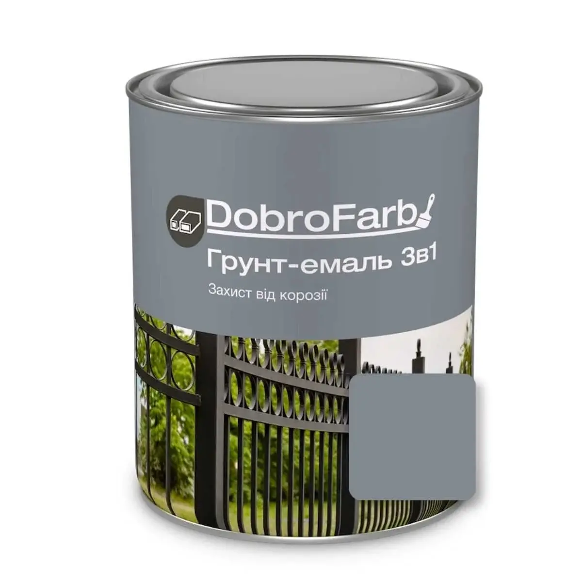 Grund-email DobroFarb 3 in 1 gri RAL 7046 0.8 kg